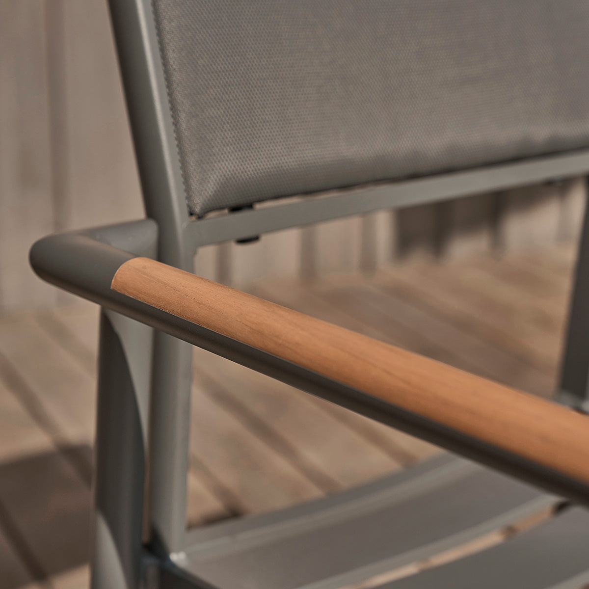 SIENA - Fauteuil de jardin en teck massif et aluminium (lot de 2)