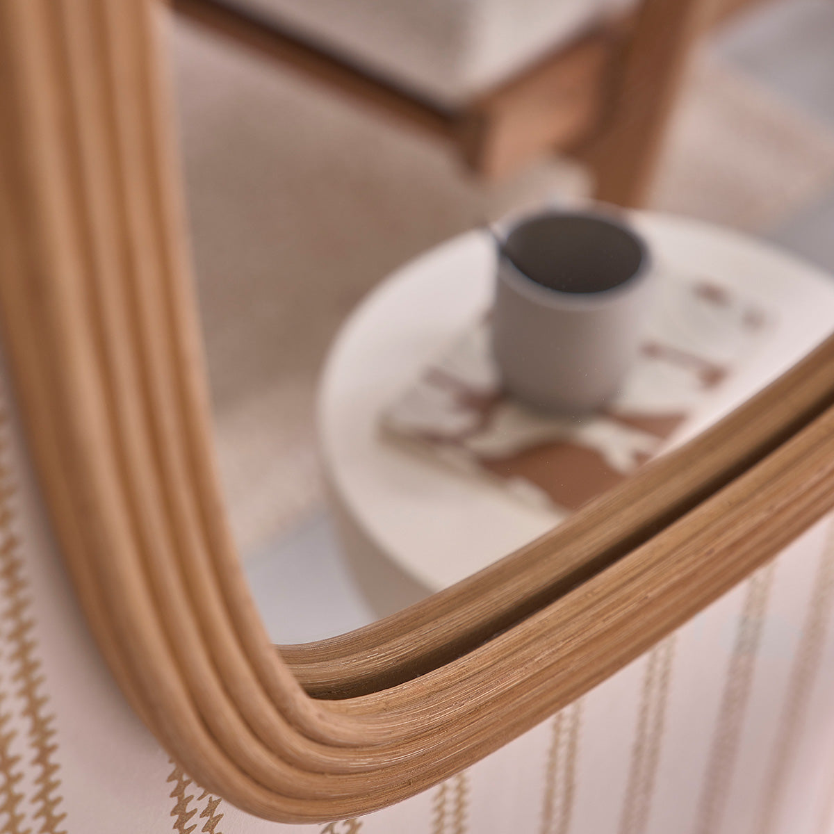 LEON - Miroir en rotin 120x60 cm