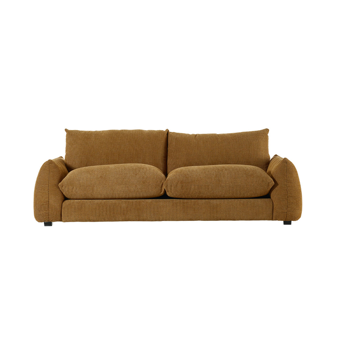 JACQUES - Canapé droit 3 places en tissu texturé bronze