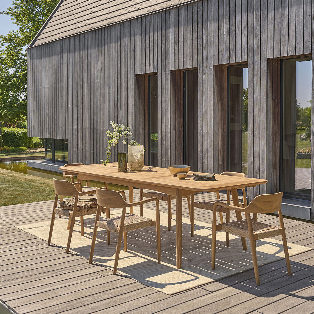 ALIZÉ - Salon de jardin en teck massif extensible 6/8 pers.