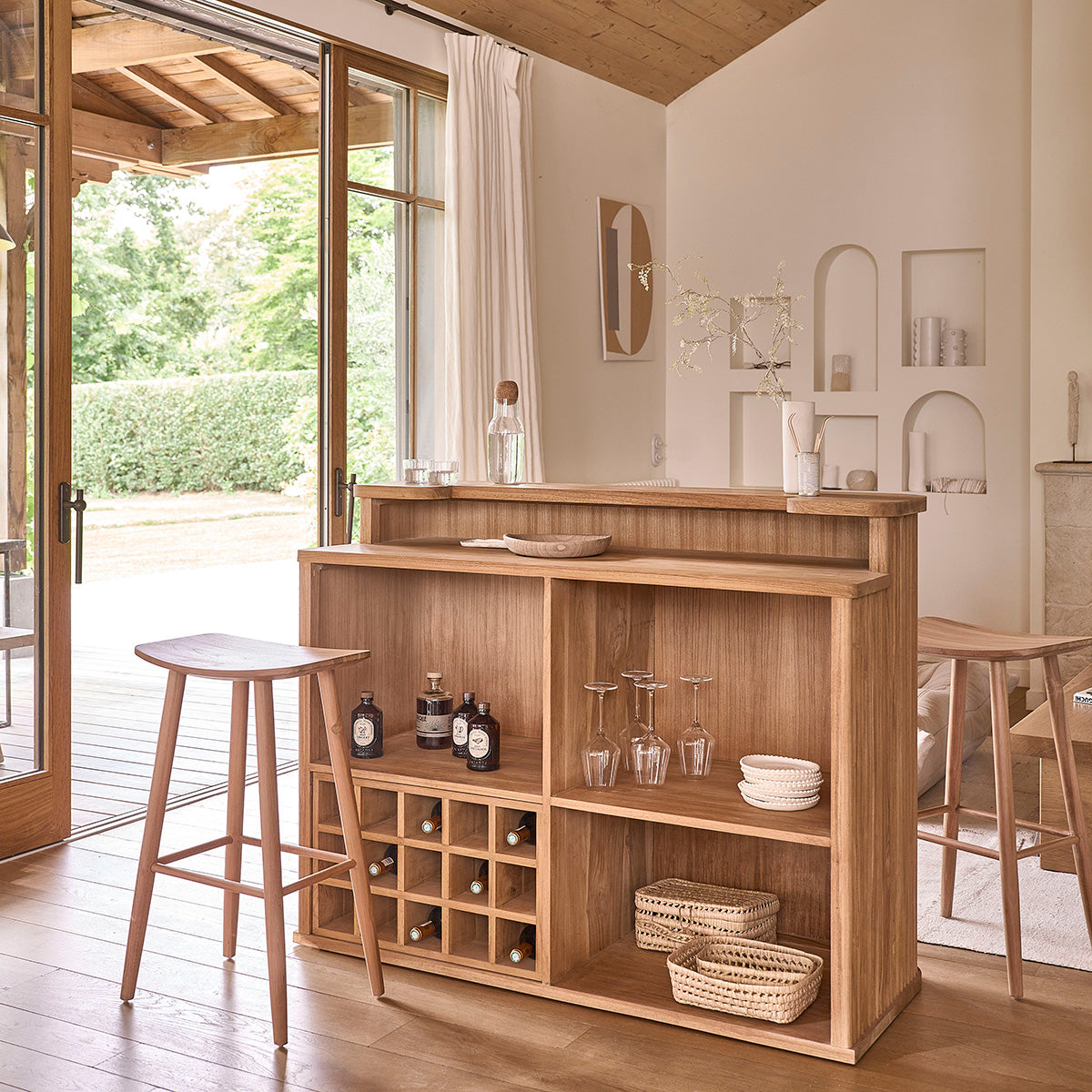 COLINE - Bar en teck massif 140 cm