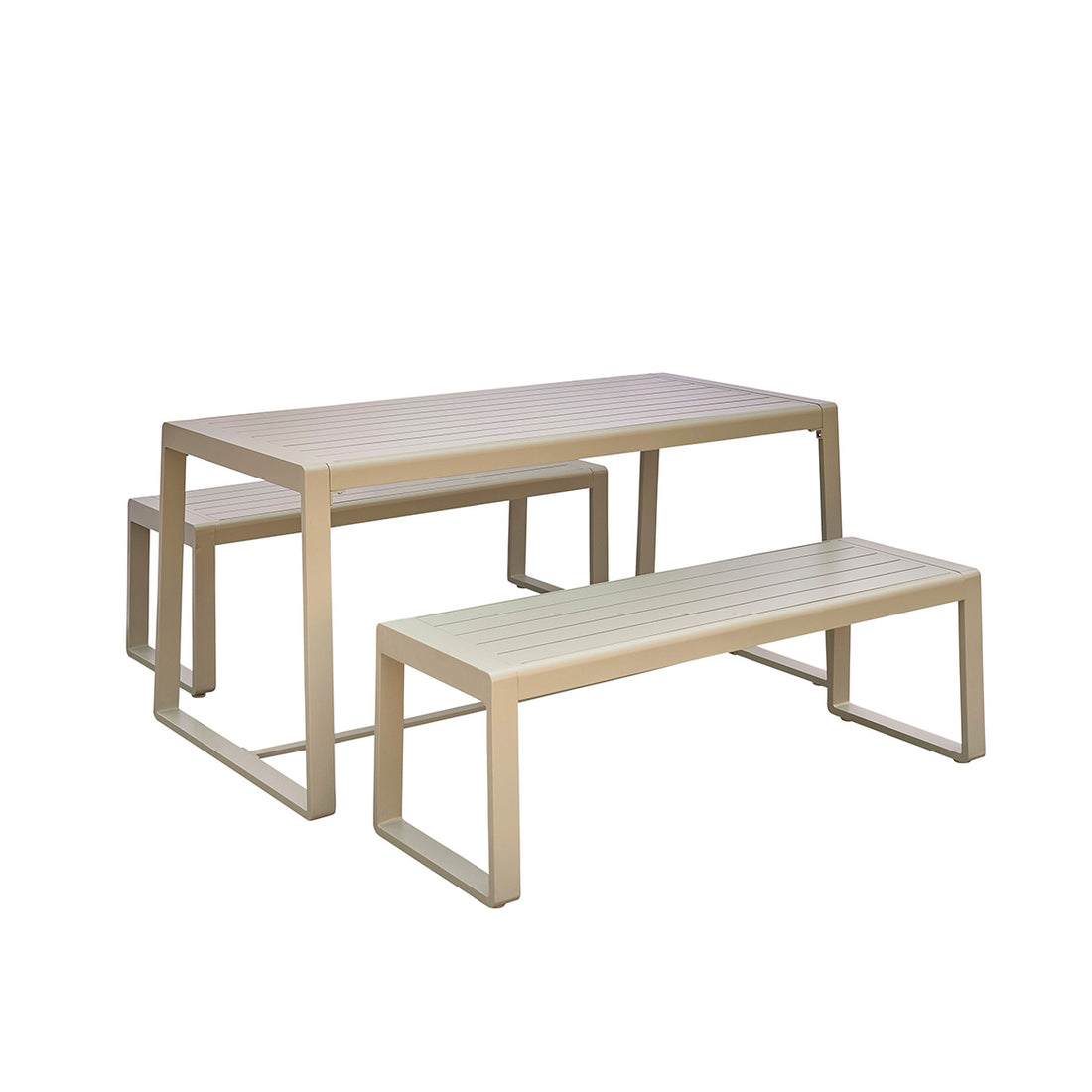 SÉLÈNE - Salon de jardin en aluminium vert 4/6 pers.