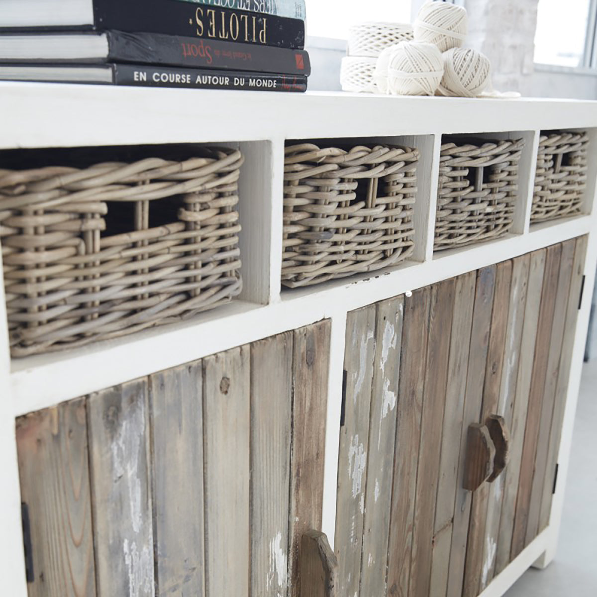 HONFLEUR - Commode en pin recyclé massif 145 cm