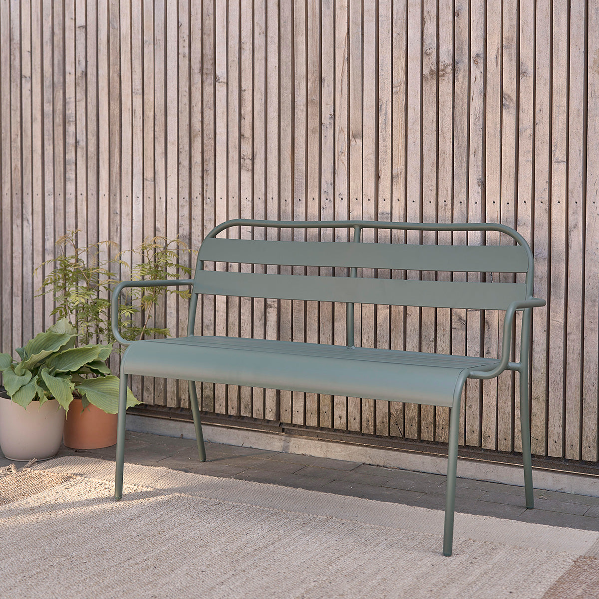ZÉPHIR - Banc en aluminium vert 118 cm