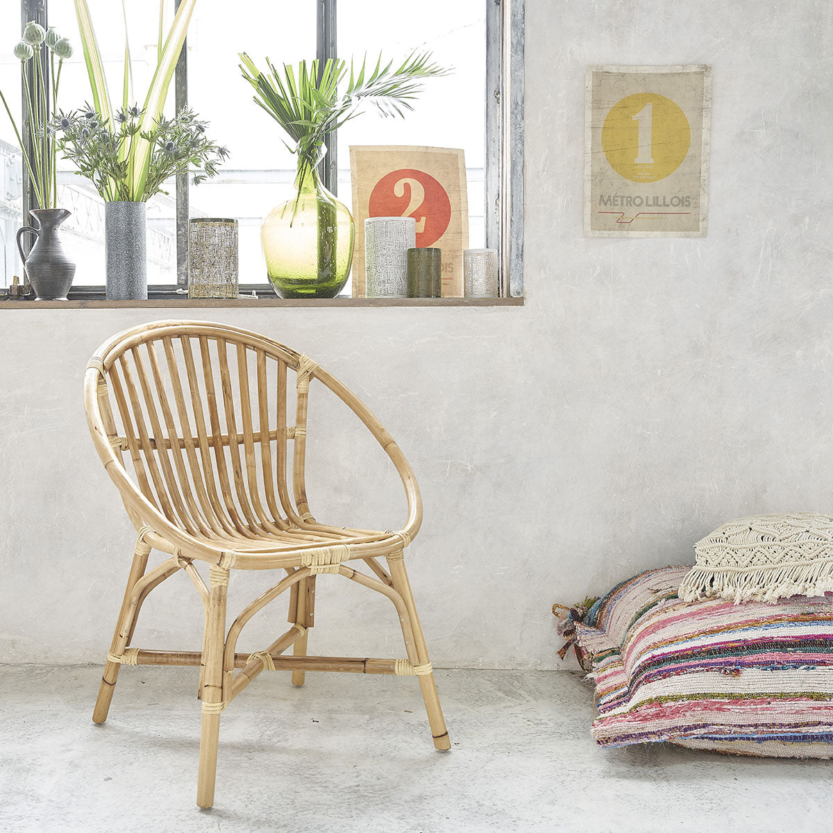 PAOLA - Lot de 2 fauteuils en rotin