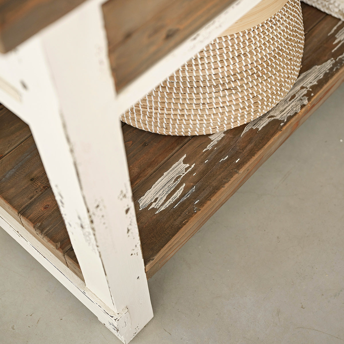 SEZANNE - Meuble sous vasque en bois recyclé massif 150 cm