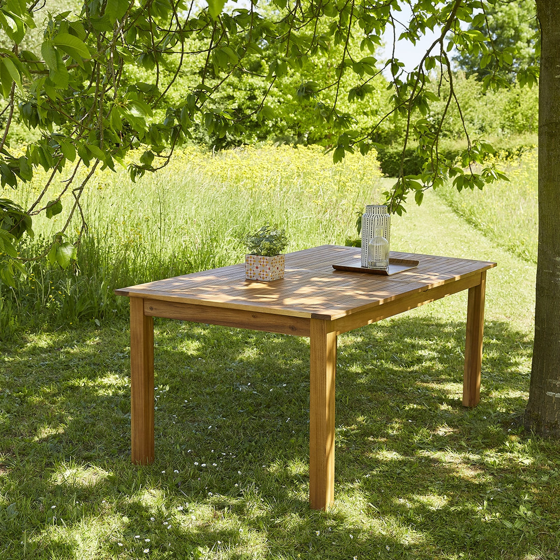 HANOÏ - Table de jardin en acacia massif extensible 8/10 pers.