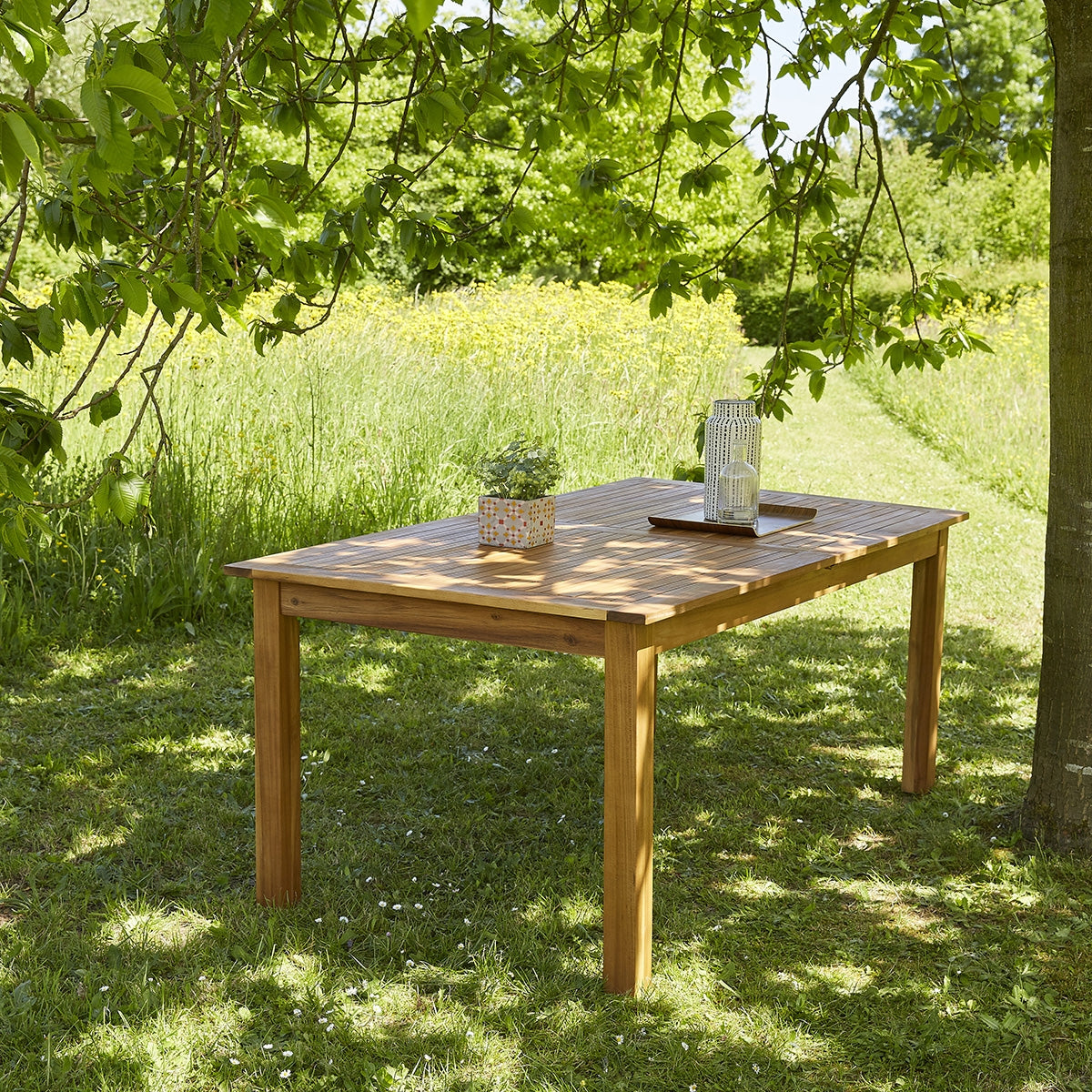 HANOÏ - Table de jardin en acacia massif extensible 8/10 pers.
