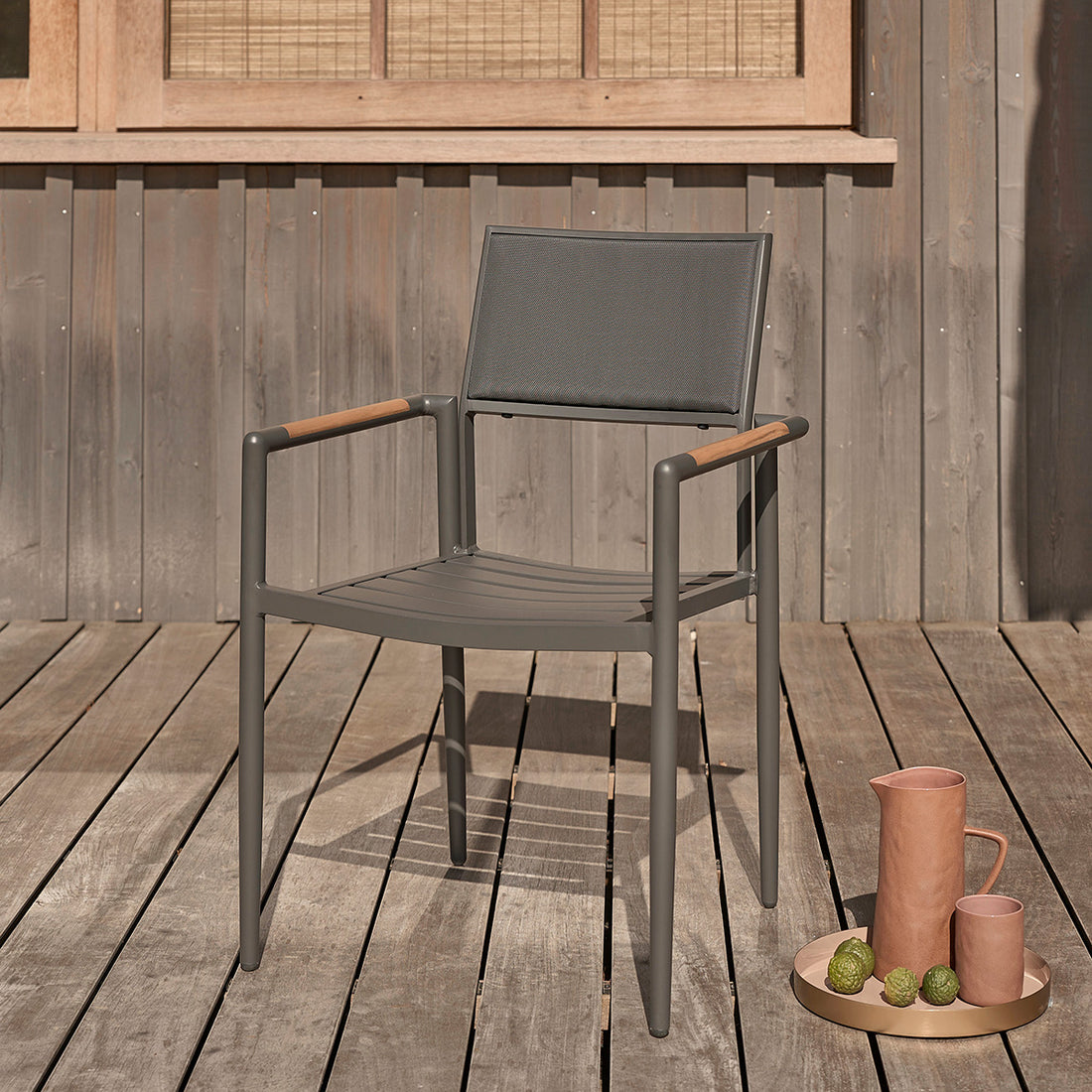 SIENA - Fauteuil de jardin en teck massif et aluminium