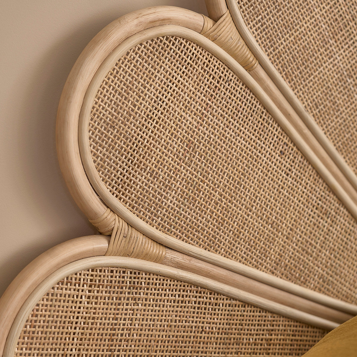 ROMY - Tête de lit en rotin et cannage 140 cm