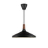 Suspension métal et bois Ø 39 cm noir