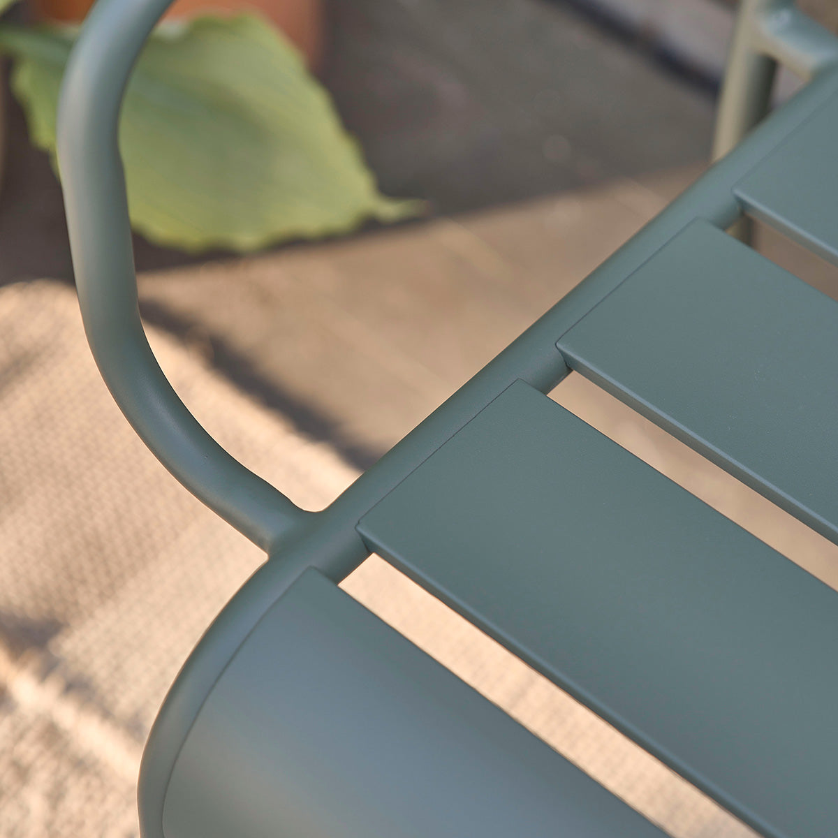 ZÉPHIR - Banc en aluminium vert 118 cm