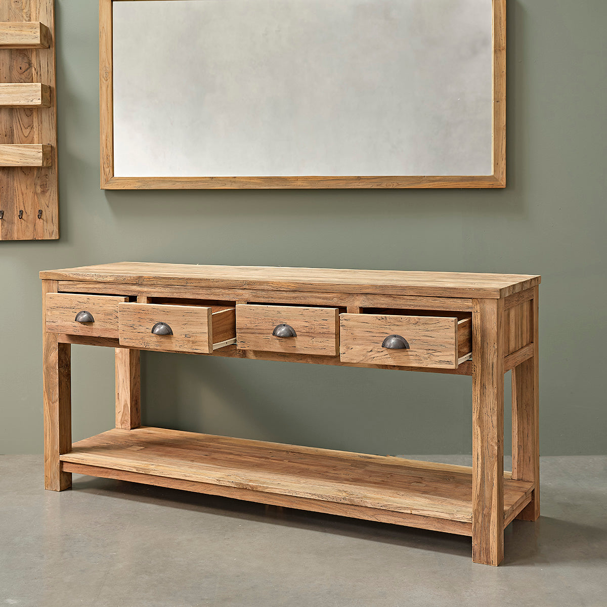 AUSTIN - Miroir en teck massif recyclé rectangulaire 160x80 cm