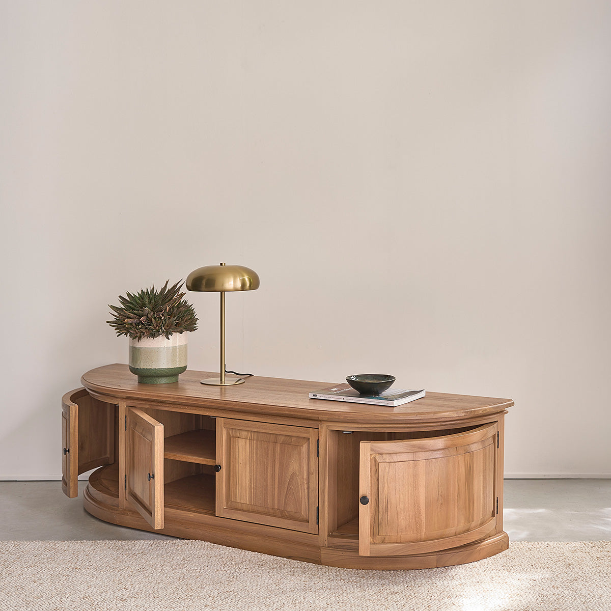 ADAM - Meuble TV en bois de teck 160 cm