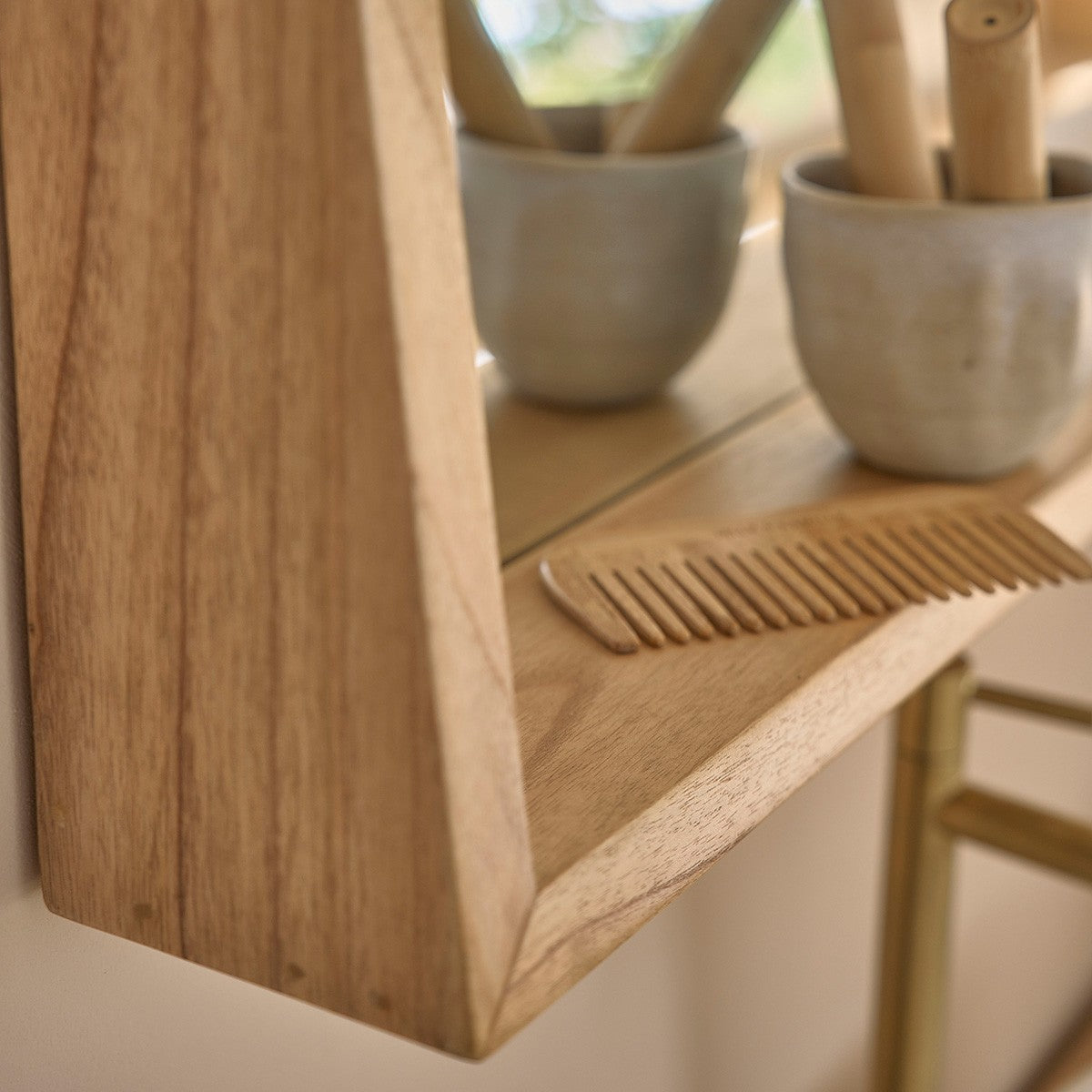 FIFTIES - Miroir en mindi massif 135x67 cm