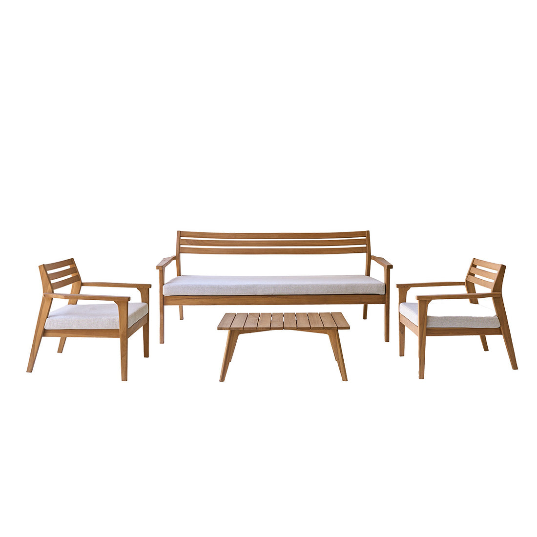 BARI - Salon bas de jardin en teck massif