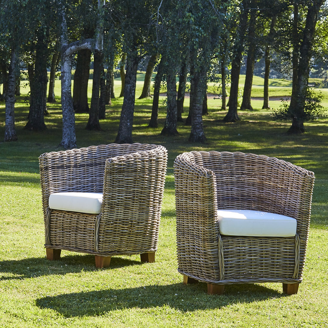 MUSA - Fauteuil de jardin en kubu naturel (lot de 2)