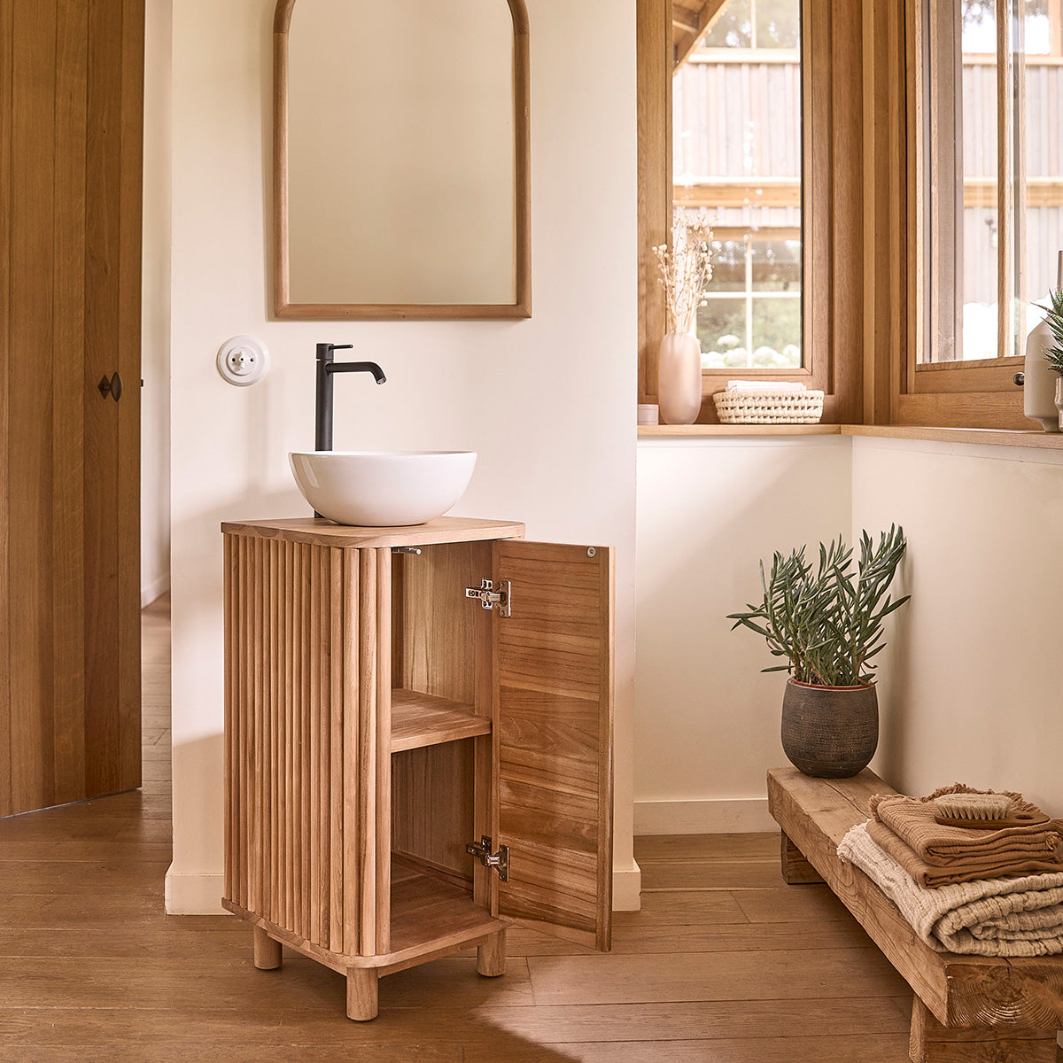 COLINE - Lave main en teck massif 40 cm