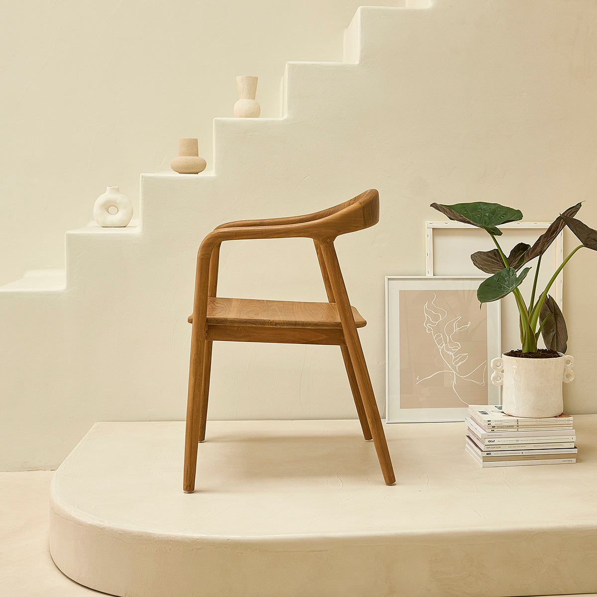 AMBRE - Lot de 2 chaises en teck massif