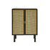 Buffet en manguier massif noir et cannage 68 cm