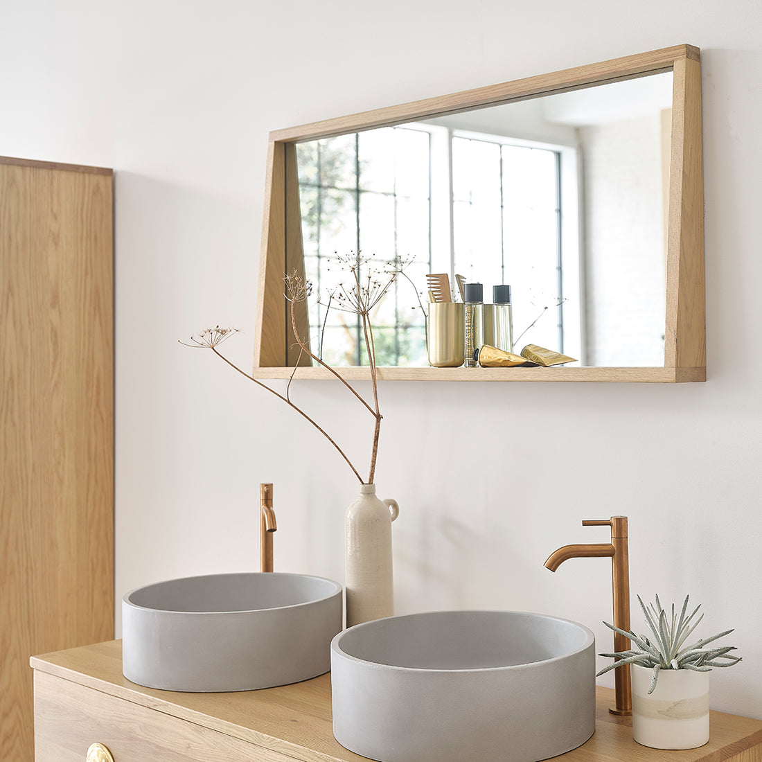 MARGAUX - Miroir rectangulaire en chêne massif 100x50 cm