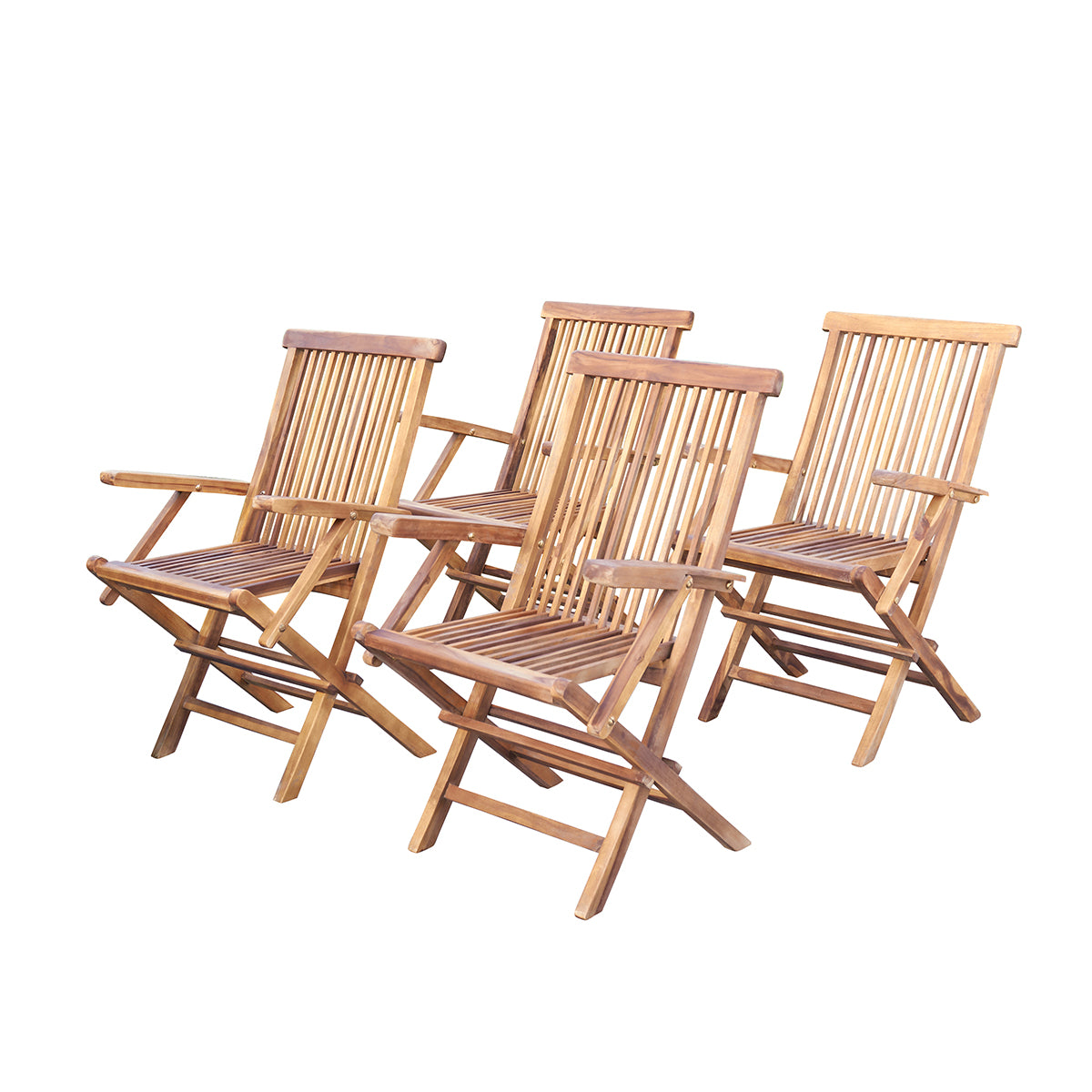 BALI - Fauteuil de jardin en teck huilé massif pliant (lot de 4)