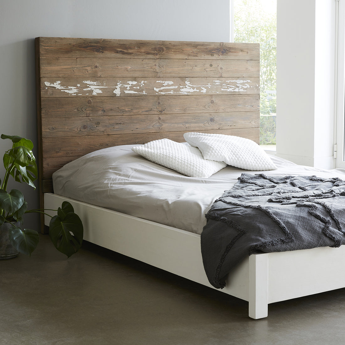 HONFLEUR - Lit en bois recyclé massif 160 cm
