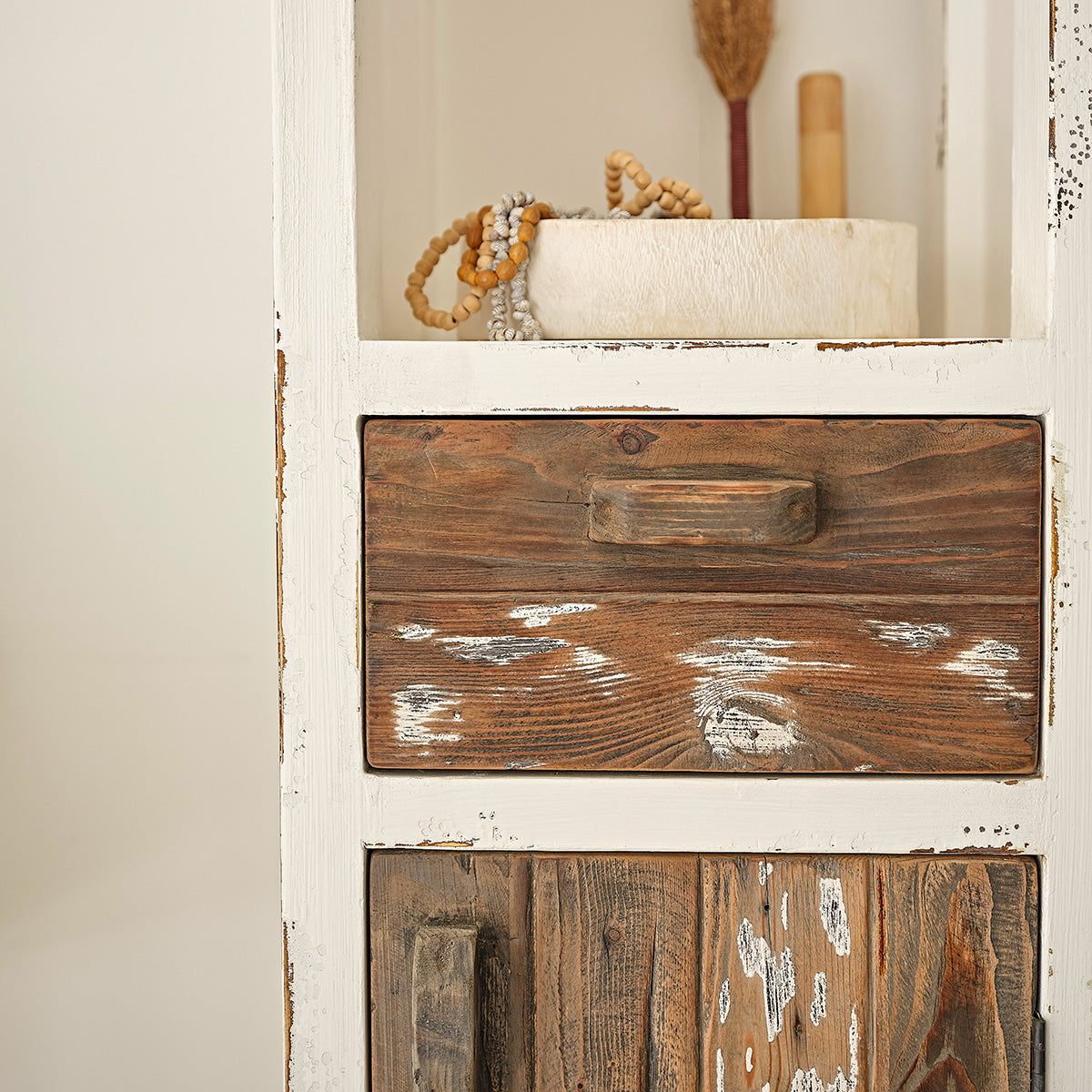 SEZANNE - Colonne de salle de bain en bois recyclé massif 170 cm