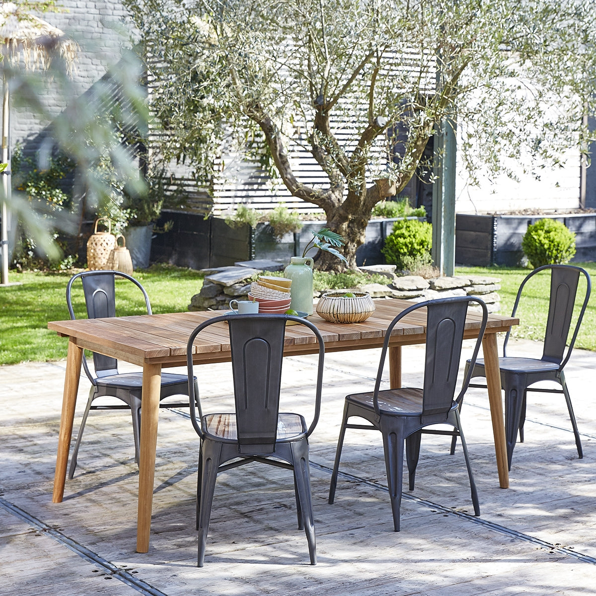 ESTHER - Table de jardin en teck massif 6/8 pers.
