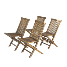 Chaise de jardin en teck huilé massif pliante (lot de 4)