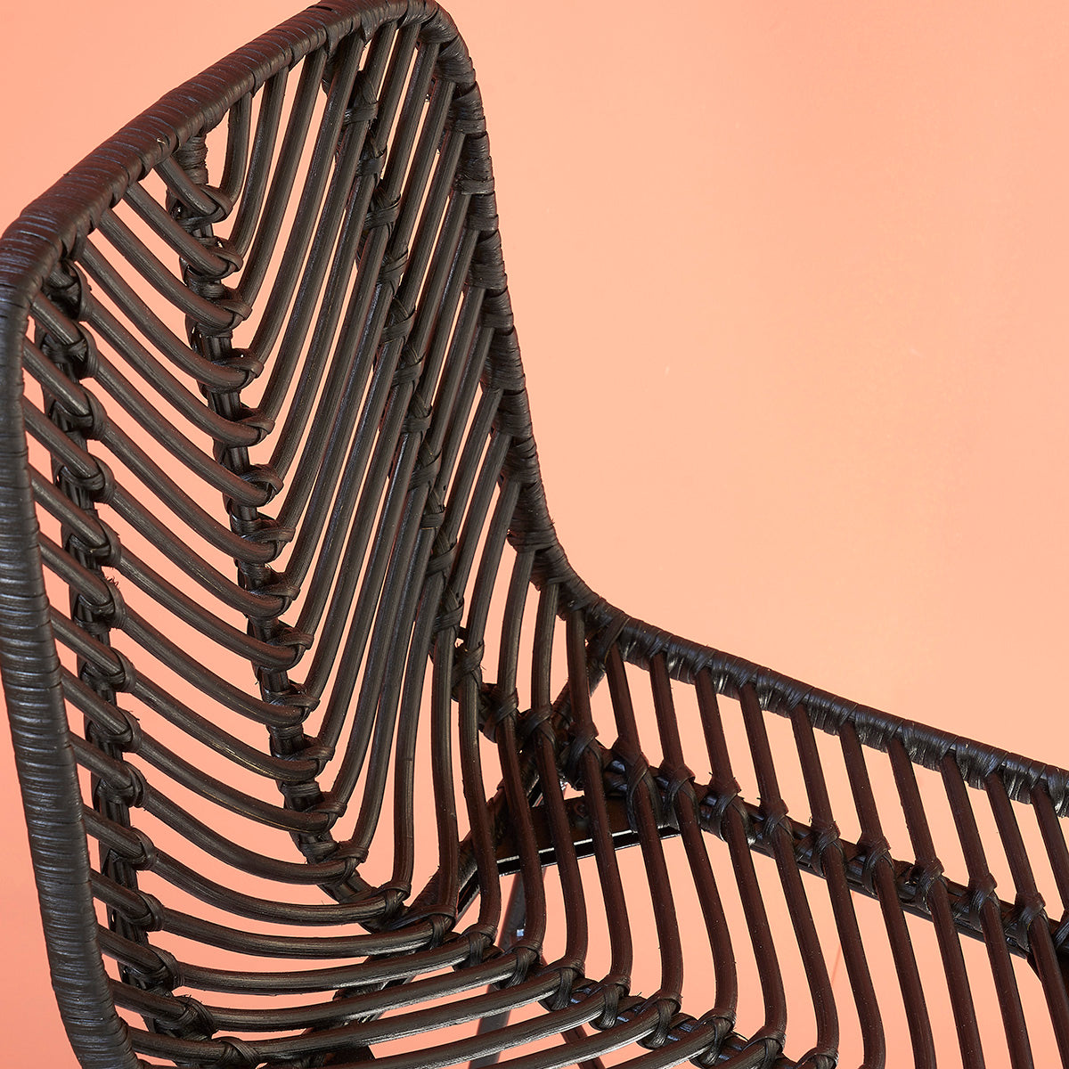 BOHEMA - Tabouret de bar en rotin et métal noir