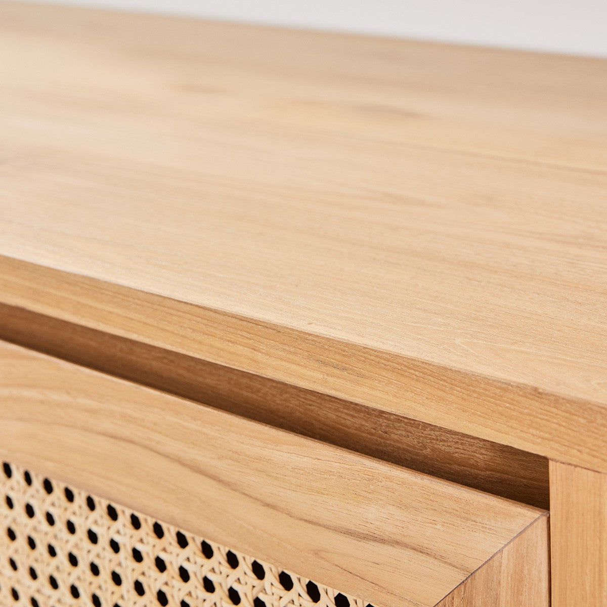 ELIOTT - Lave main en teck massif et cannage 35 cm