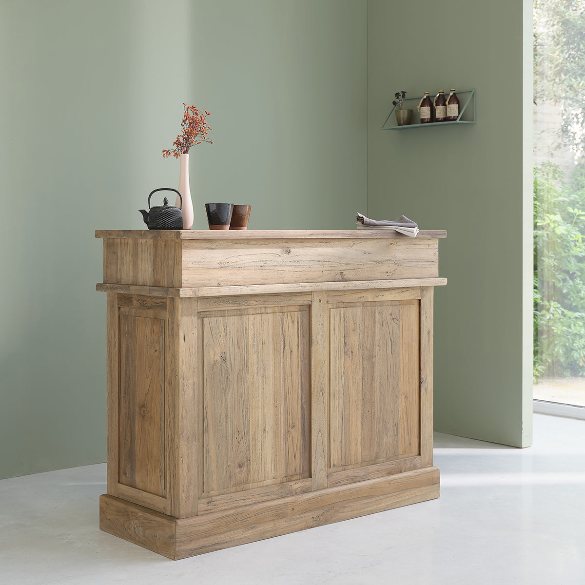 CARGO - Bar en teck massif recyclé 120