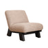 Fauteuil en mindi massif noir et tissu grège chiné