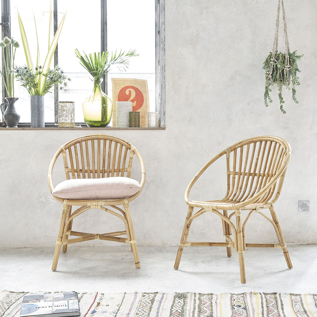 PAOLA - Lot de 2 fauteuils en rotin