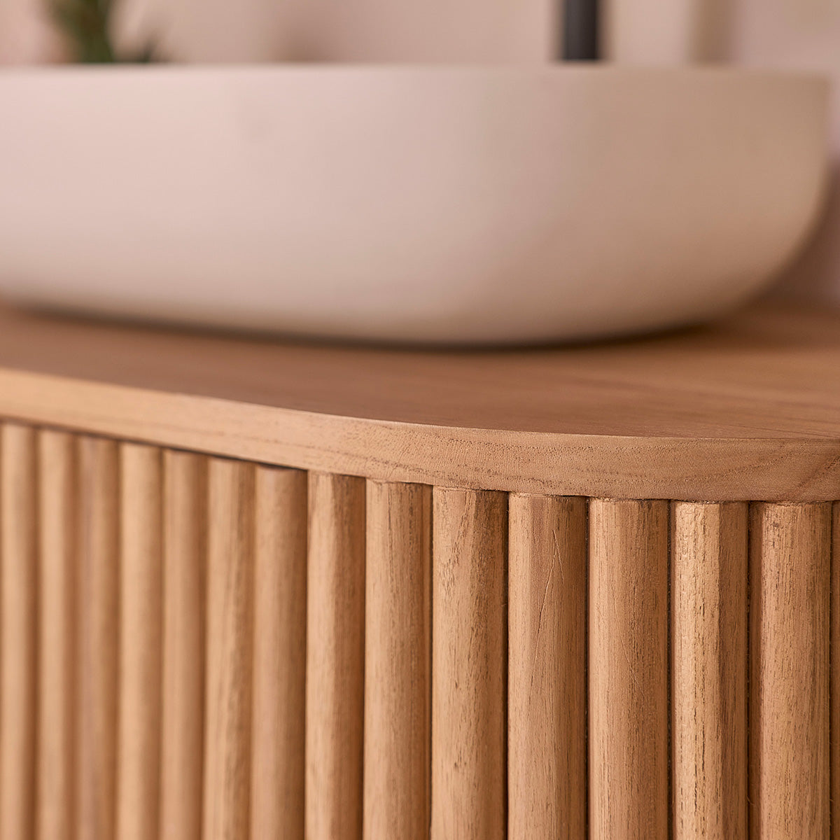 COLINE - Meuble sous vasque en teck massif 90 cm