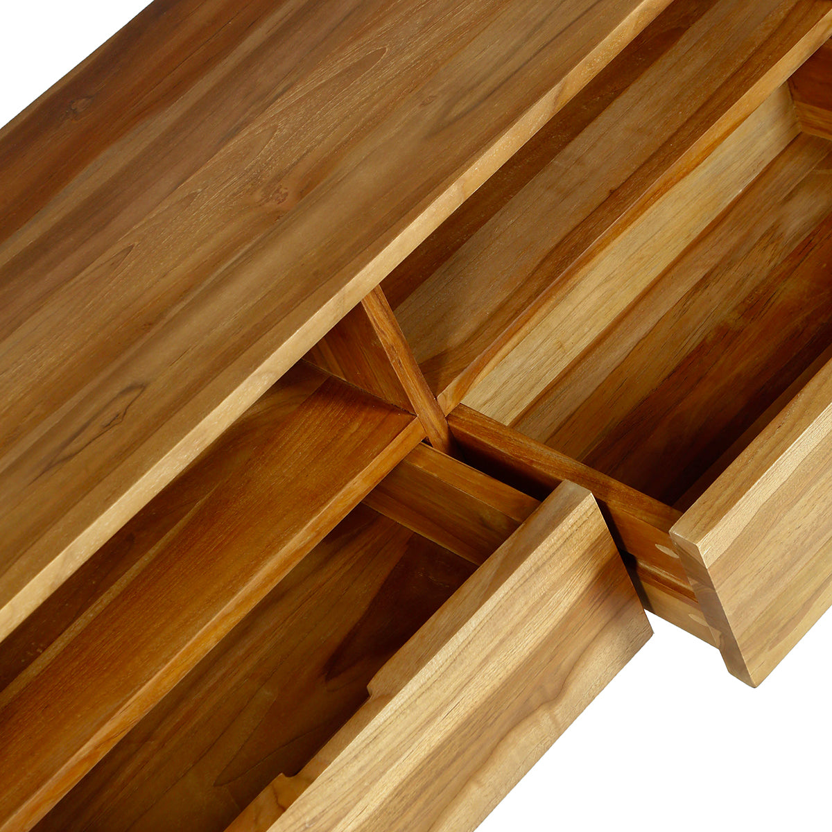 NIDO - Meuble TV en teck massif 2 tiroirs 100 cm