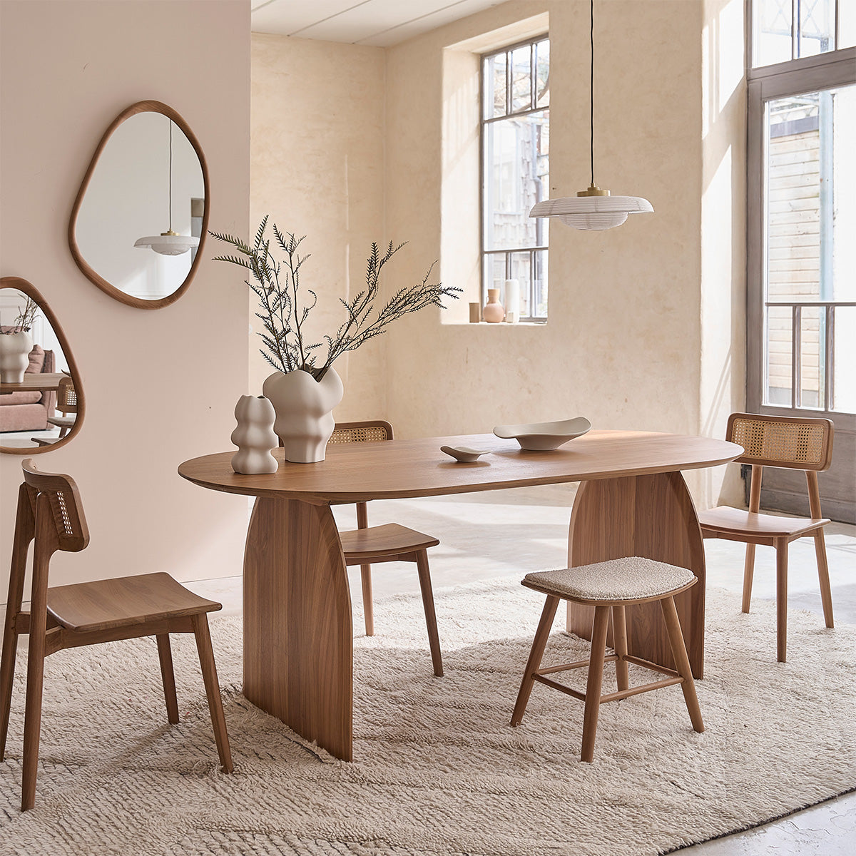 AMBRE - Tabouret en teck massif 45 cm