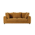 Canapé droit convertible 3 places en tissu effet lin bronze