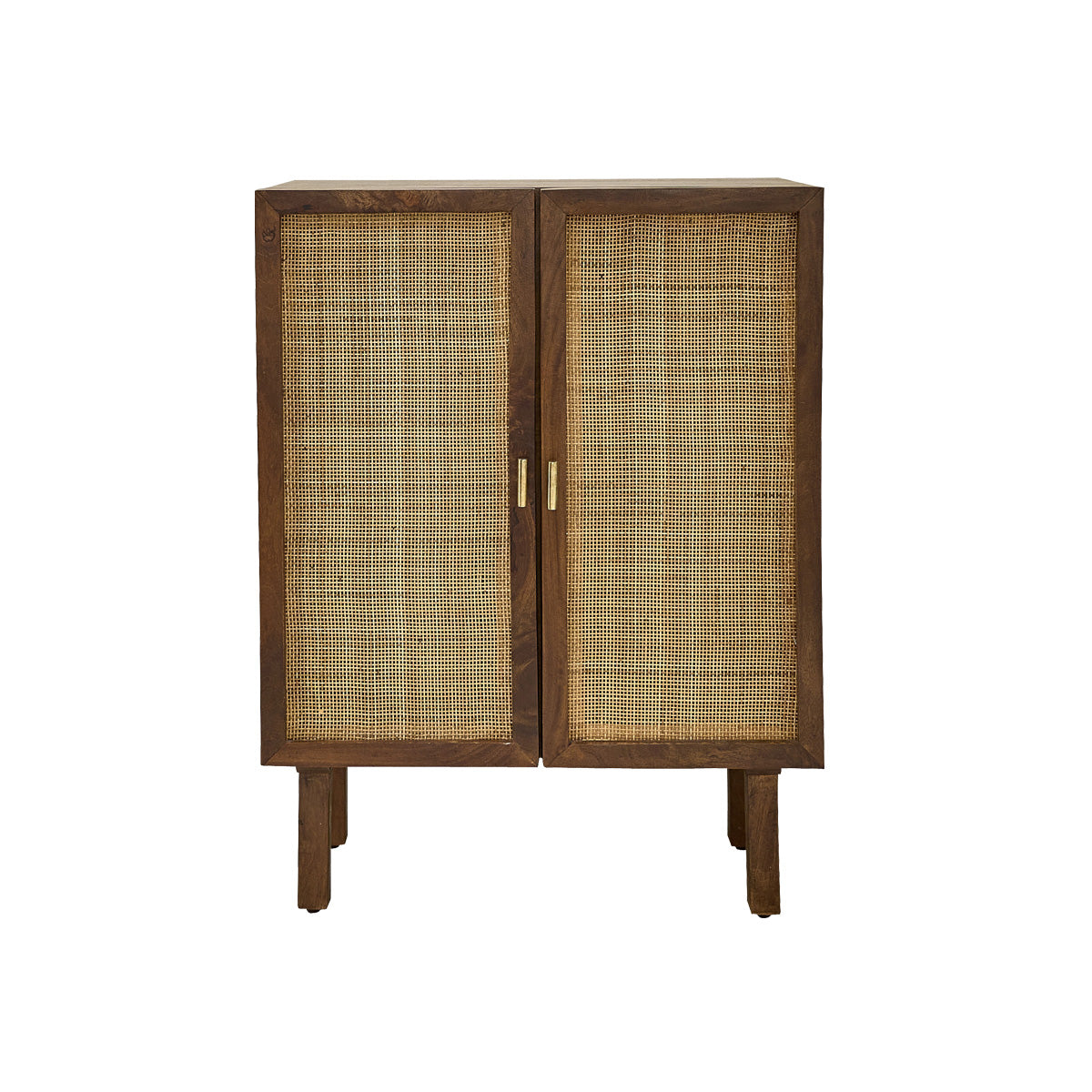 RAPHAEL - Buffet en manguier massif et cannage finition noyer 68 cm
