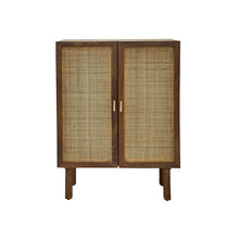 Buffet en manguier massif et cannage finition noyer 68 cm