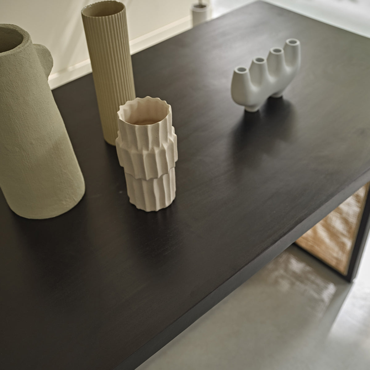 BLAISE - Table en manguier massif et cannage 6 pers.