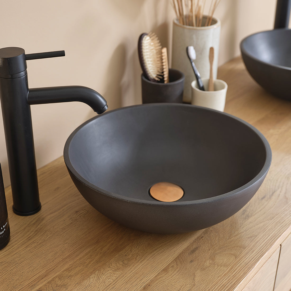 PURE - Vasque en béton gris Ø37 cm