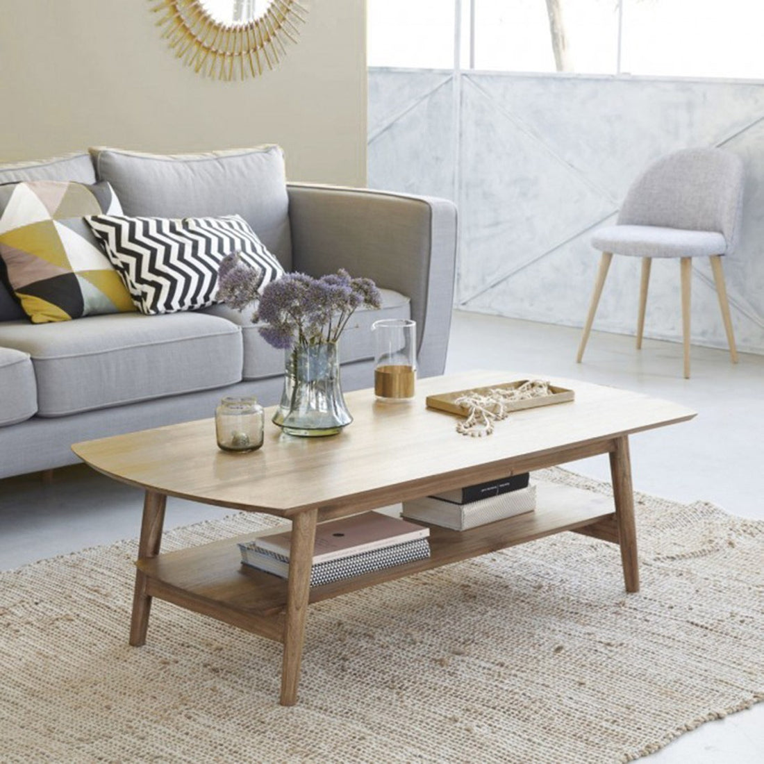 ODDA - Table basse en mindi massif 130 cm