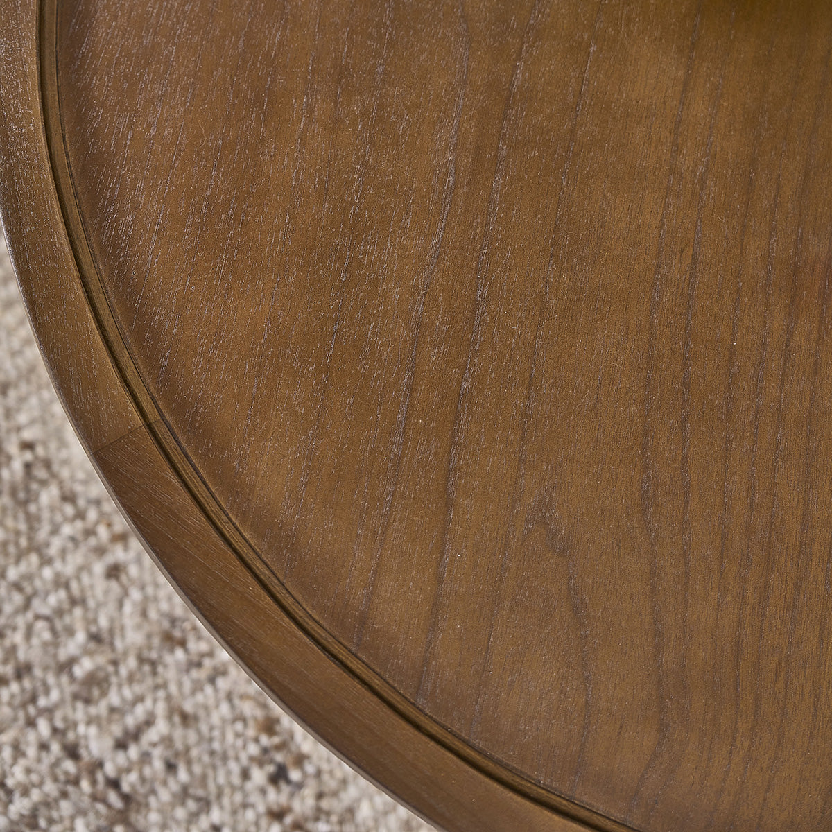 SOLÈNE - Table basse ronde en mindi massif finition noyer Ø 100 cm