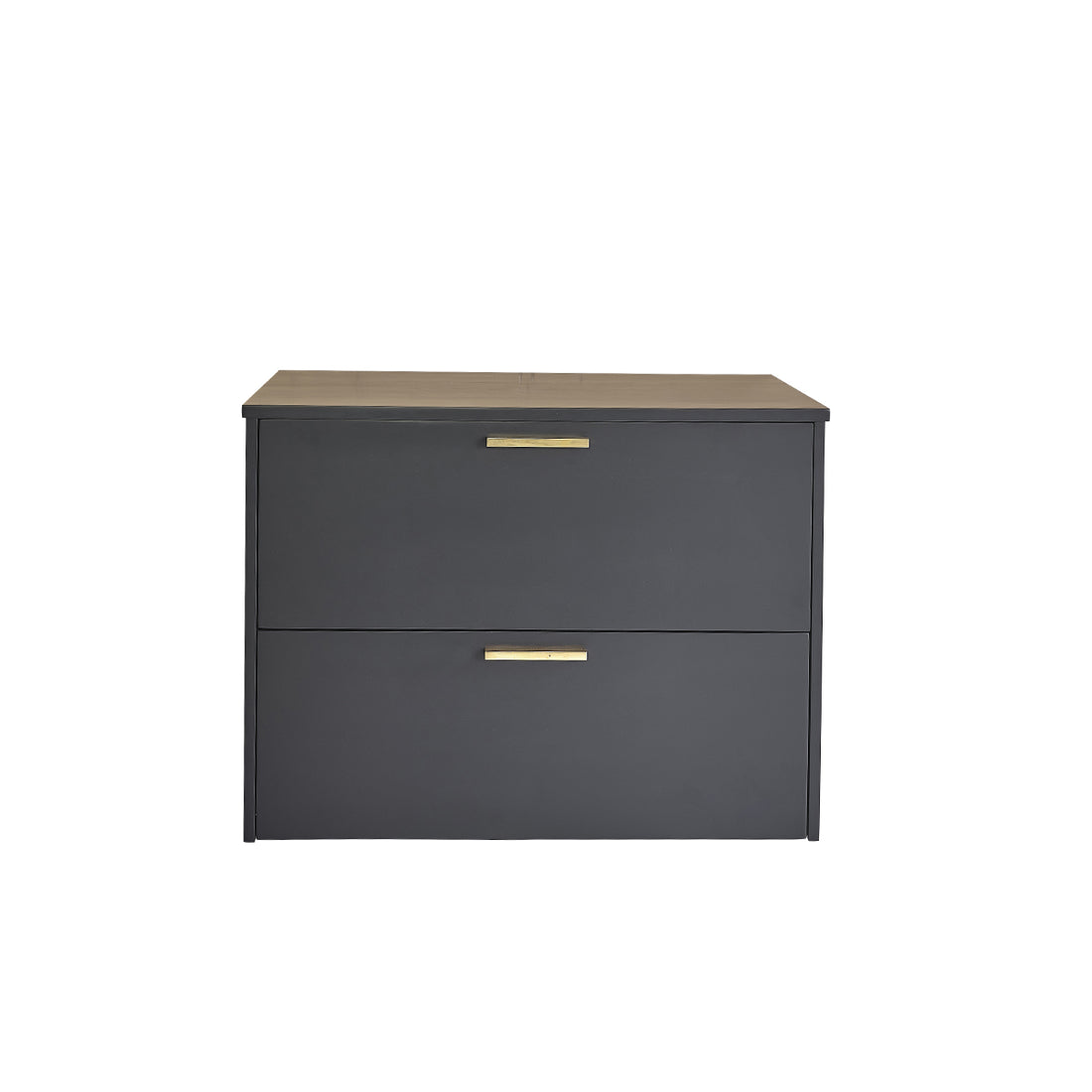 LUNA - Meuble sous vasque en acacia massif suspendu 80 cm noir