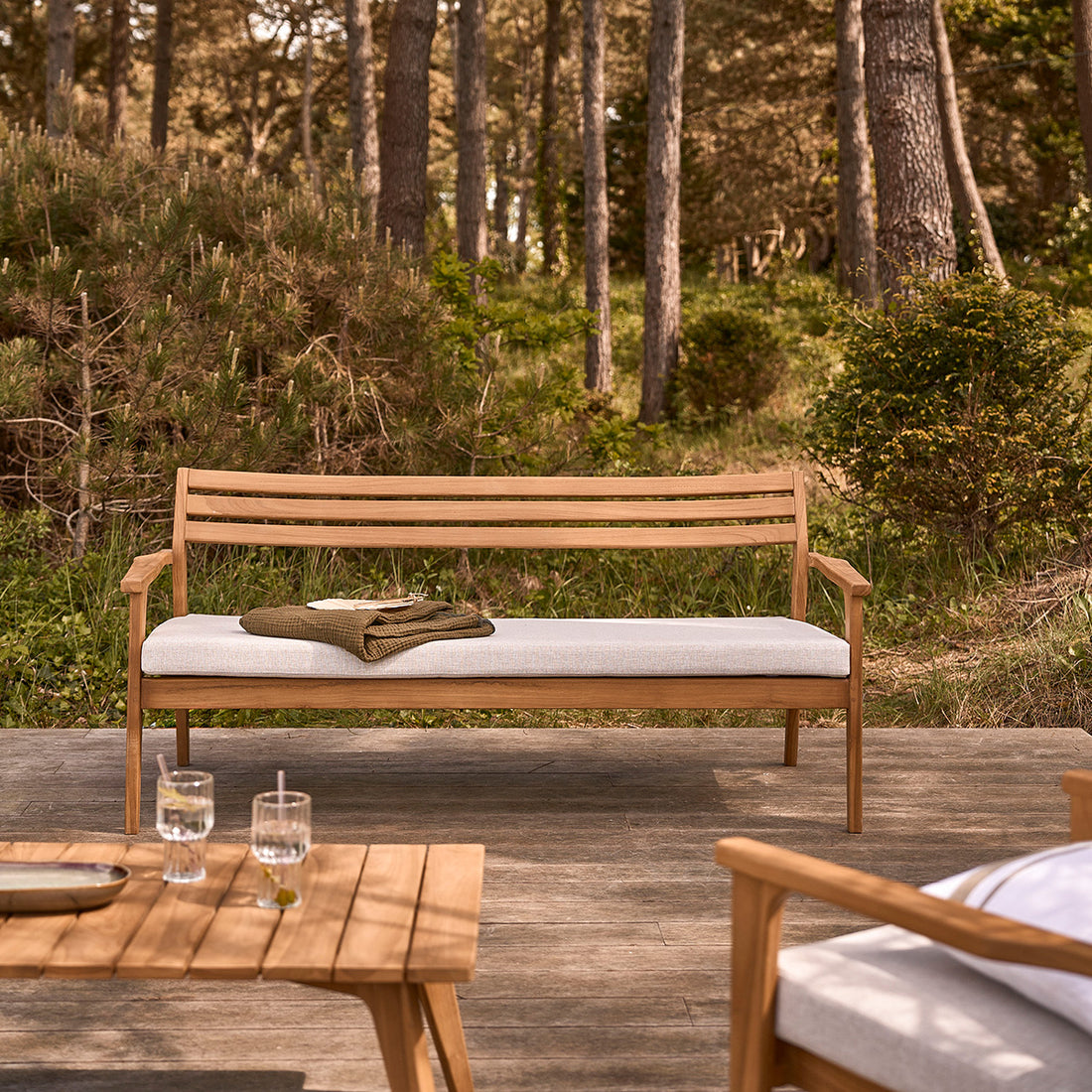 BARI - Canapé de jardin en teck massif 175 cm