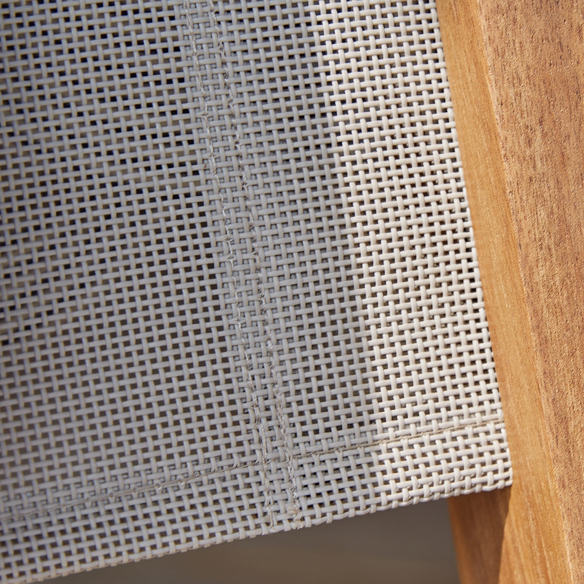 HANOÏ - Transat en acacia massif et textilène gris (lot de 2)