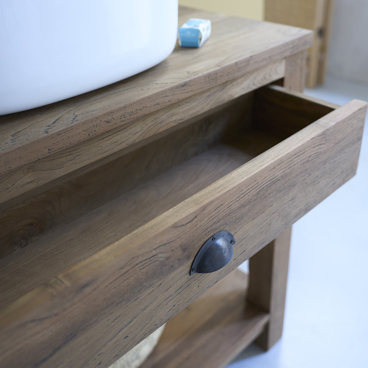 AUSTIN - Meuble sous vasque en teck massif recyclé 90 cm