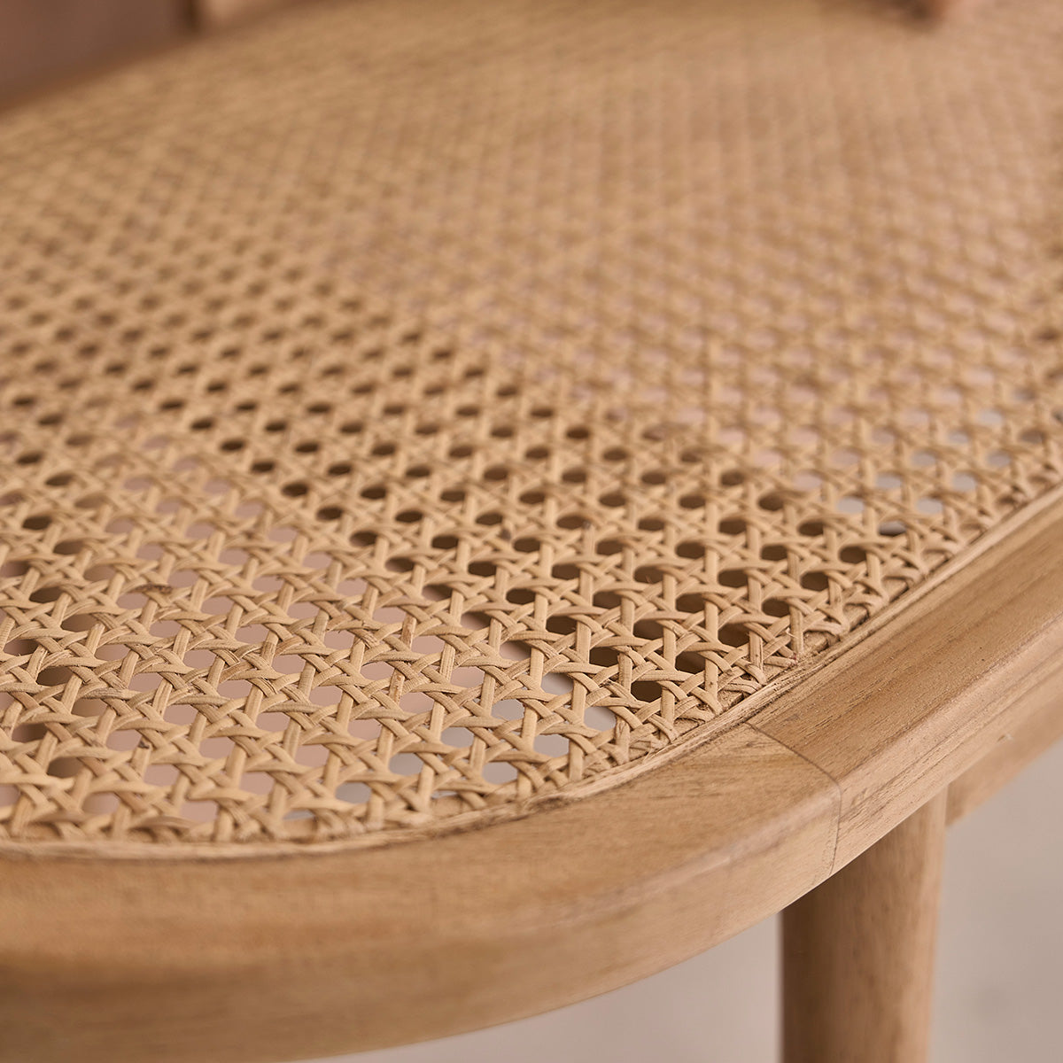 LOÉ - Banc en teck massif et cannage 120 cm